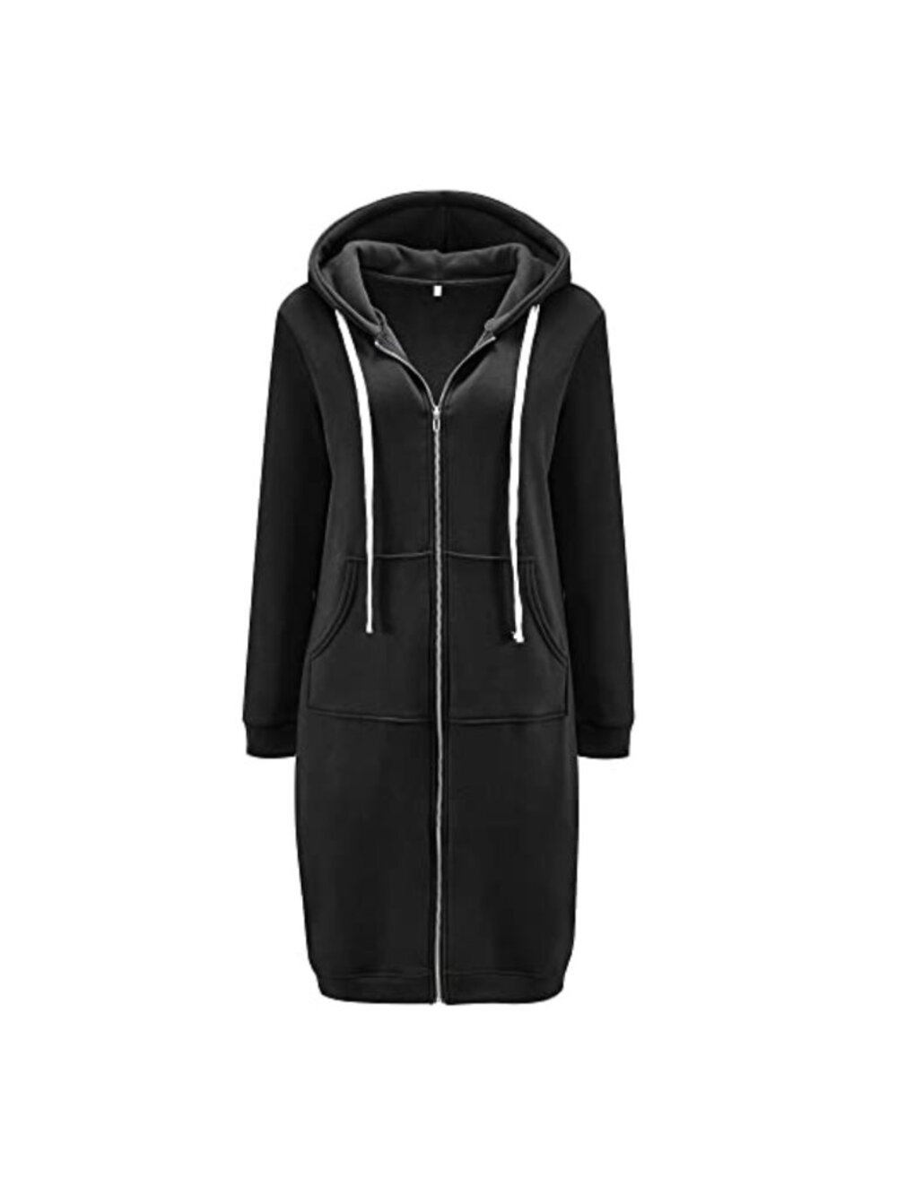 Women's Zip Up Hoodie Long Tunic Sweatshirt with Pockets Casual